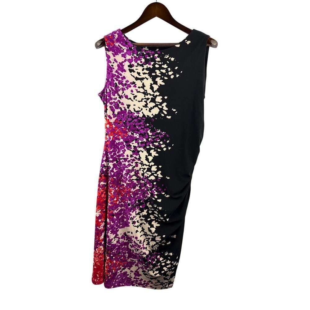 Women’s Jones New York Size 16 Black w/ Multicolored Pattern Dress